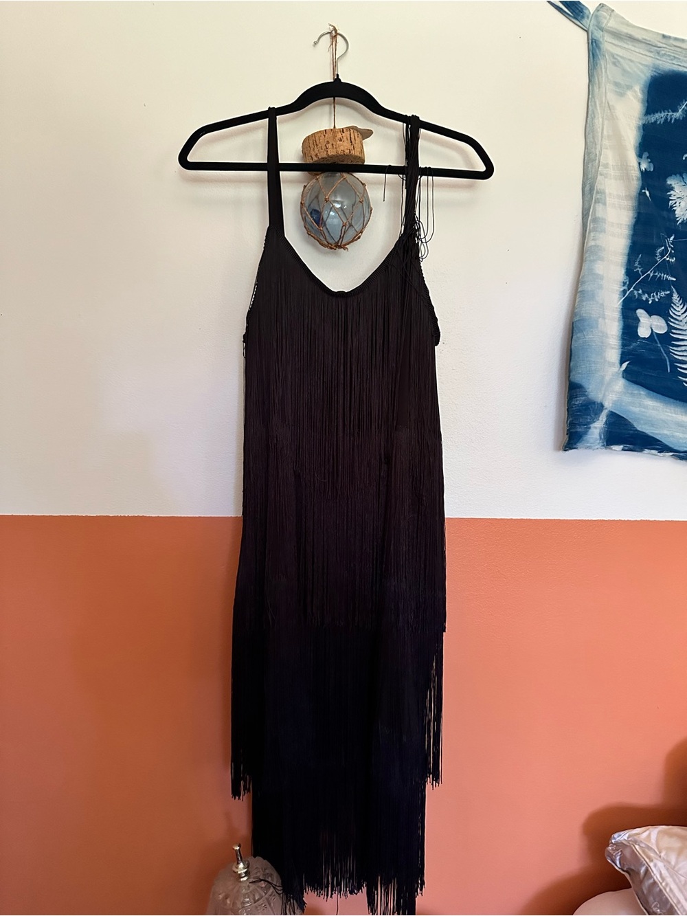Fringe black nwt dress